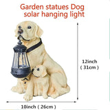 Garden Statues Dog Solar Hanging Light, Courtyard Resin Simulated Handicraft Dog Statue Ornament, Garden Yard Entrance Decoration.