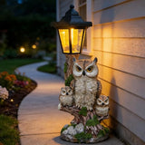 Solar Garden Owl Statue Lights,Large Owl Figure with Solar Lights Lantern,for Outdoor Landscapes, Courtyards, Paths,Outside Patio Lawn Sculpture Decorated，Gifts for Women, Owl Lover