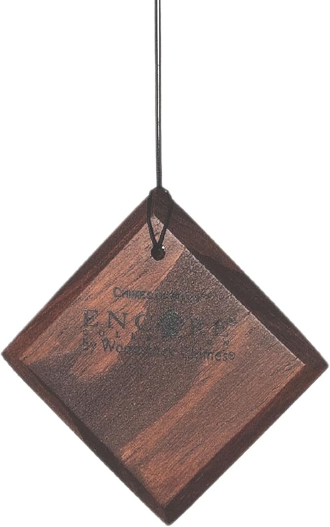Woodstock Wind Chimes 22" Chime of Polaris, Wind Chime Teak Ash Wood, Black Aluminum Tubes, Encore Collection Windchime for Outside Garden Decor, Outdoor Patio and Front Porch