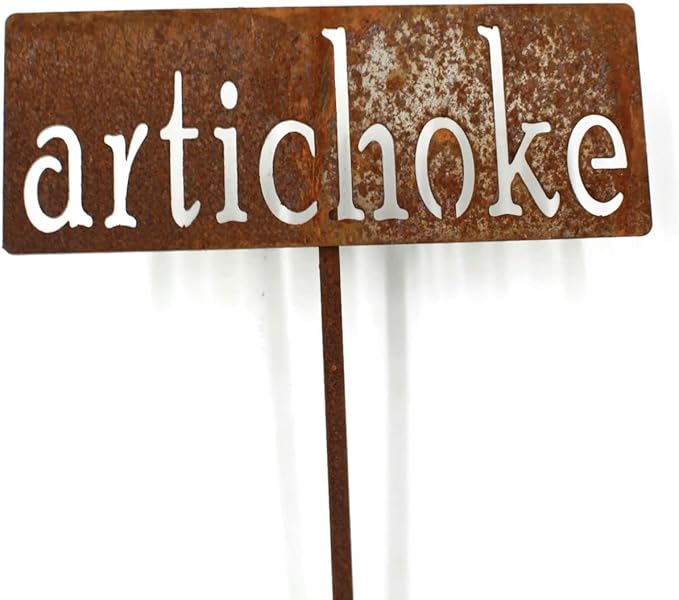 Classic Metal Garden Markers 19 Inches Tall (artichoke, Naturally Rusted)
