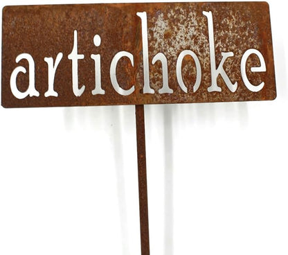 Classic Metal Garden Markers 19 Inches Tall (artichoke, Naturally Rusted)