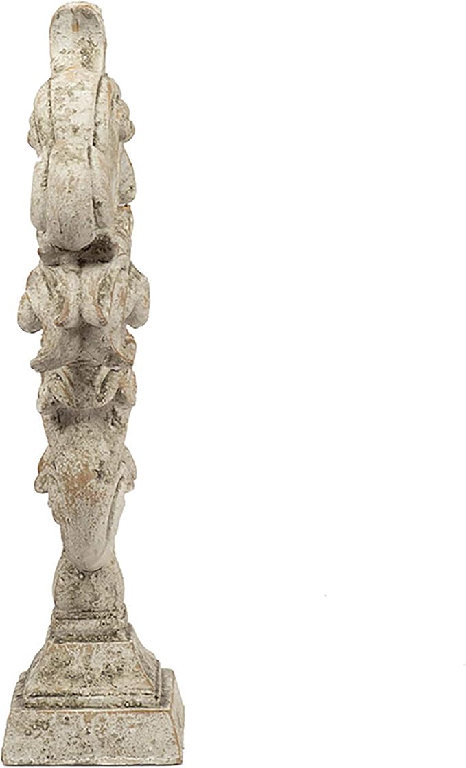 A & B Home 15" Decorative Abstract Cement Sculpture with Distressed Finish for Indoor and Outdoor Use