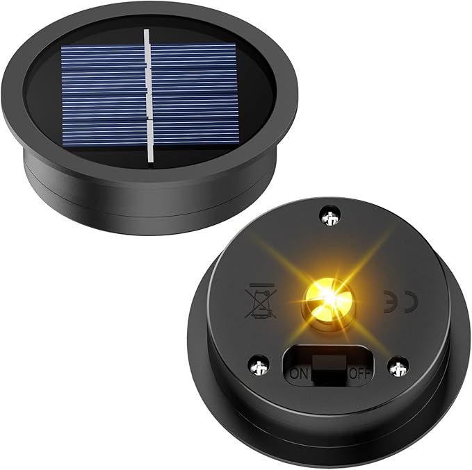 2 Pack Solar Light Replacement Tops(2.76 Inch Top, 2.36 Inch Bottom), Waterproof Replacement Solar Lantern Parts for Outdoor Hanging Lanterns DIY Table Lights Garden Patio Decor