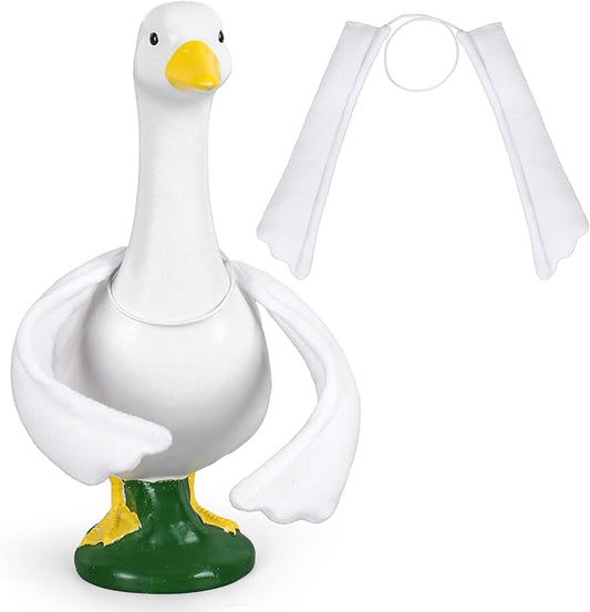 JarThenaAMCS Poseable Goose Wings for 23" - 28" Porch Goose Outfit Accessories White Wings for Fall Christmas Party Outdoor Patio Yard Lawn Decoration