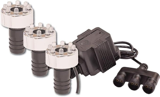 EasyPro LED8B3 LED Statuary Light & Transformer Kit / 1 3/8" Diameter Light/for use with Tranquil Décor Fountains & Basalts / 10' Power Cord / 3 Pack