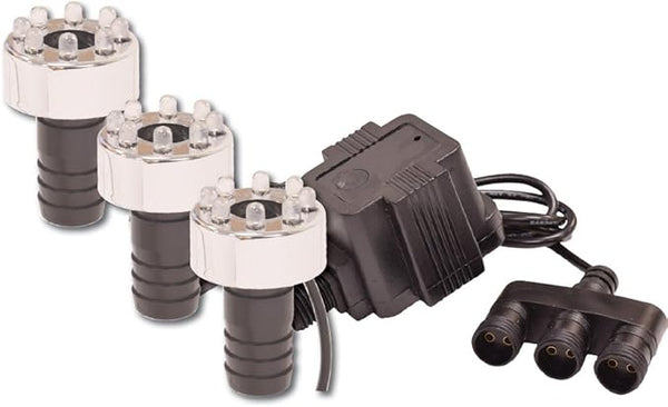EasyPro LED8B3 LED Statuary Light & Transformer Kit / 1 3/8" Diameter Light/for use with Tranquil Décor Fountains & Basalts / 10' Power Cord / 3 Pack