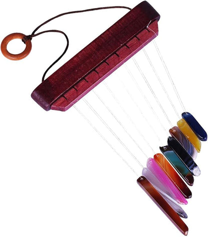 Nupuyai Wind Chimes - Unique Agate Slices Geode Stone Wind Chimes Indoor Outdoor, Healing Stone Windchime Hanging Ornament for Home Garden, 11.8-13.8'', Rainbow Agate
