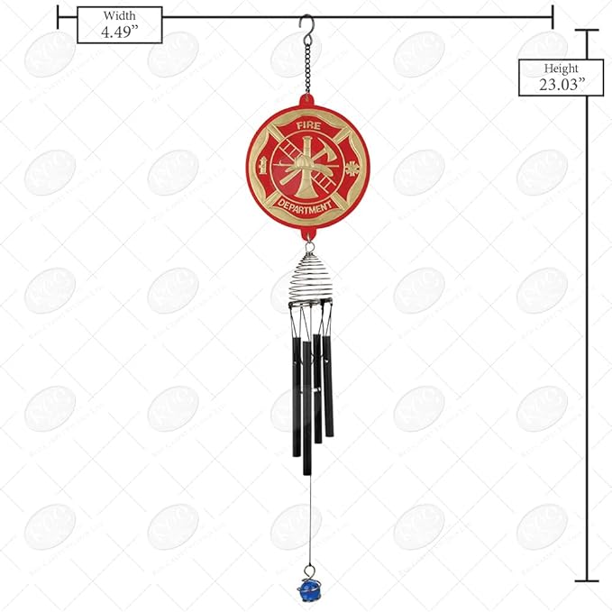 Red Carpet Studios Patriot Wind Chime, Fire Department