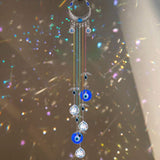 20inch Blue Evil Eye Hanging Crystals Suncatcher Ornament for Christmas Tree with Chakra Energy Crystal Ball Prism Pendant Rainbow Maker for Home Decor Protection