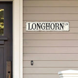 Madcolitote Personalized Longhorn Street Sign Vintage Longhorn Wood Signs Farmhouse Wall Art Rustic Wall Decorations for Living Room Home Decor for Home Bars Clubs Cafes Man Cave Party 4x18in