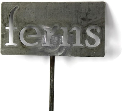Classic Metal Garden Markers 19 Inches Tall (ferns, Raw, Unfinished Steel (will rust with time))