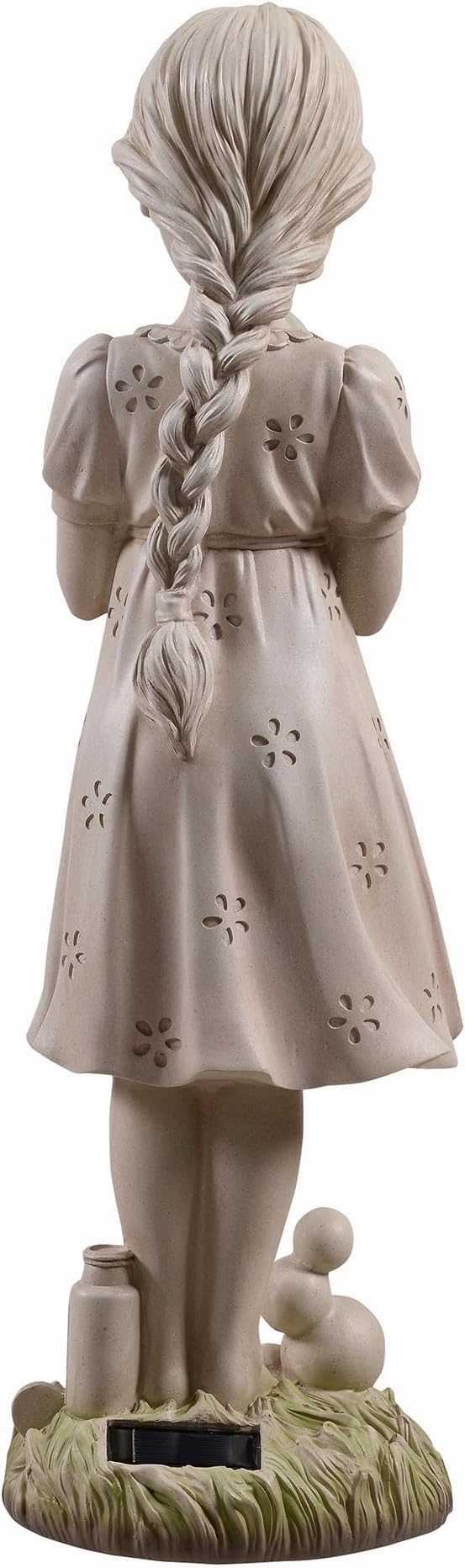 Hi-Line Gift Ltd. Girl Holding Bubble Lighted Garden Statue Solar Powered LEDs