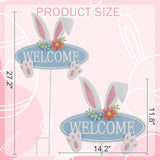 Easter Decorations Outdoor Metal Welcome Bunny Decorative Garden Stakes Easter Decor Outdoor 3D Spring Yard Decor Farmhouse Rabbit for Home Outside Lawn Front Porch Happy Easter Yard Sign