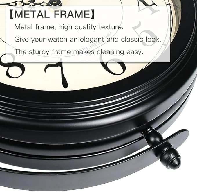 BESTIME 66264B 16-Inch Double Sided Metal Wall Clock with Black Frame.Sturdy Frame,Easy Read,Garden,Home Décor,Indoor,Outdoor,Farmhouse,Yard,Station,Office,Photography Props.