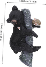 Yardwe Resin Bear Sculpture for Outdoor Decor Unique Tree Animal Figurine Durable Garden Ornament Versatile Hanging Table Display for Animal Lovers and Nature Enthusiasts