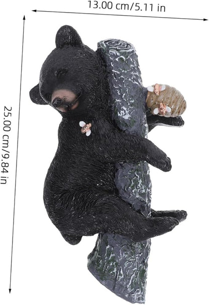Yardwe Resin Bear Sculpture for Outdoor Decor Unique Tree Animal Figurine Durable Garden Ornament Versatile Hanging Table Display for Animal Lovers and Nature Enthusiasts