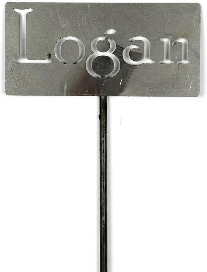 Classic Metal Garden Markers Clearance Items 20 to 33 Inches Tall (Raw Unfinished Steel, Logan)