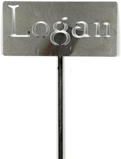Classic Metal Garden Markers Clearance Items 20 to 33 Inches Tall (Raw Unfinished Steel, Logan)