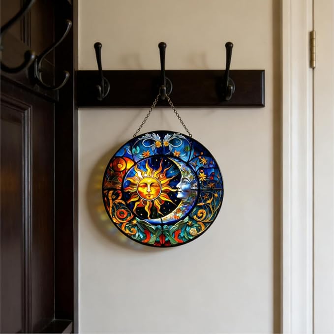 Stained Glass Window Hanging,suncatcher Stained Glass kit,Stained Glass Ornament, Garden suncatchers for Windows Hanging,Window Decor or Indoor,Gifts for Women, Lovers, Couple, Friends