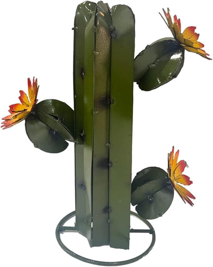 Mini Metal Saguaro - Garden Art (Olive)