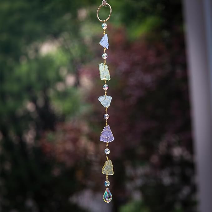 Sea Glass Nautical Wall Decor, Coastal Wall Hanging Handcrafted, Suncatchers Beach Room Decor for Home Indoor Outdoor, Coastal Art for Living Room, Bedroom and Dining Room