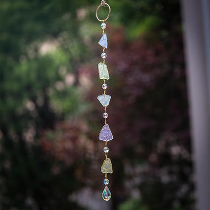 Sea Glass Nautical Wall Decor, Coastal Wall Hanging Handcrafted, Suncatchers Beach Room Decor for Home Indoor Outdoor, Coastal Art for Living Room, Bedroom and Dining Room