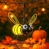 Solar Bee Lights Outdoor for Garden,– Hanging Metal Insect Lights with Hook, Waterproof Butterfly & Dragonfly Decorations for Garden, Yard, Patio, Holiday Gifts for Women & Kids (Golden-2PC)