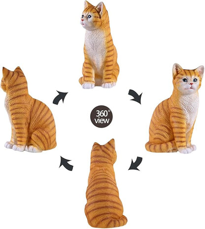 Outdoor cat Sculpture Garden Decoration Lawn Decoration, Yellow Kitten Statue for Patio, Lawn, Yard Decoration, Cute Kitten Gift Large Size: 10.8 inches