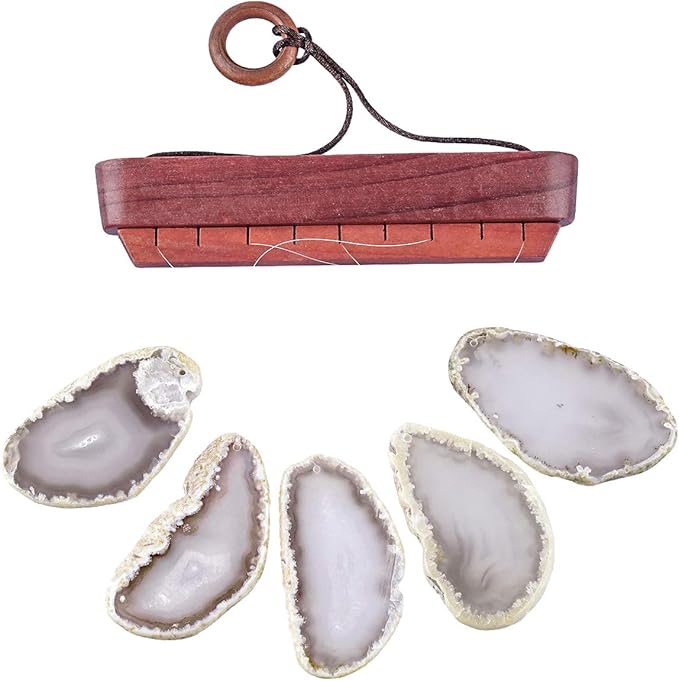 rockcloud Agate Slices Geode Wind Chime Home Garden Decoration Figurine