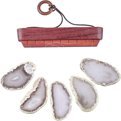 rockcloud Agate Slices Geode Wind Chime Home Garden Decoration Figurine
