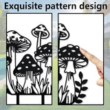 WADORN Mushroom Metal Outdoor Statues Silhouette, Funny Mushroom Metal Decorative Garden Stakes Mushroom and Grass Silhouette Ornament Gift Funny Outdoor Decor for Garden Backyard Patio Lawn Outdoor
