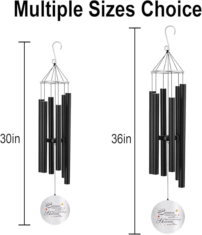 Personalized 30" Memorial Wind Chimes for Outside, Bereavement Gift in Remembrance of a Loved One, Sympathy Gift for Loss of Mother Father Husband, Garden Patio Decor
