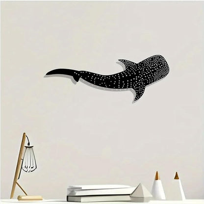 WPCJREU Whale Shark Metal Wall Art, Ocean Statue Mural, Indoor/Outdoor Decor for Living Room, Patio & Garden, for Marine Lovers - Durable Shark-Themed Wall Art(50cm/19.7in)