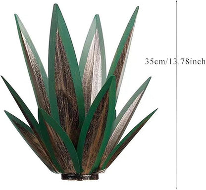 Tequila Rustic Sculpture, Metal Agave Plant Home Decor, DIY Hand Painted Metal Agave, Garden Yard Sculpture Lawn Home Art Decoration Statue, Garden Ornaments Outdoor Decor (Green)