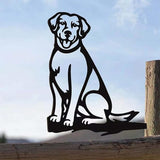 Adorable Dog Stake Decoration Yard Garden Outdoor Metal Art Dog Silhouette Decoration Steel Dogs Statue Adorable Ornament Gift (Labrador Retriever)