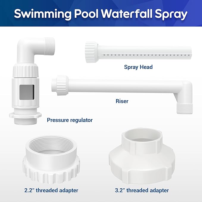 Pool Fountain for Inground Swimming Pool, Adjustable Pool Water Sprinkler, Fits Most 1.5" Return Jets, Pools Swimming Cooling & Decor Relaxation