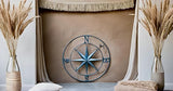 Nightclawing Nautical Compass Wall Decor, Coastal Nautical Beach Decor, Porch Patio Travel Adventure Wall Hanging, 41",Indigo