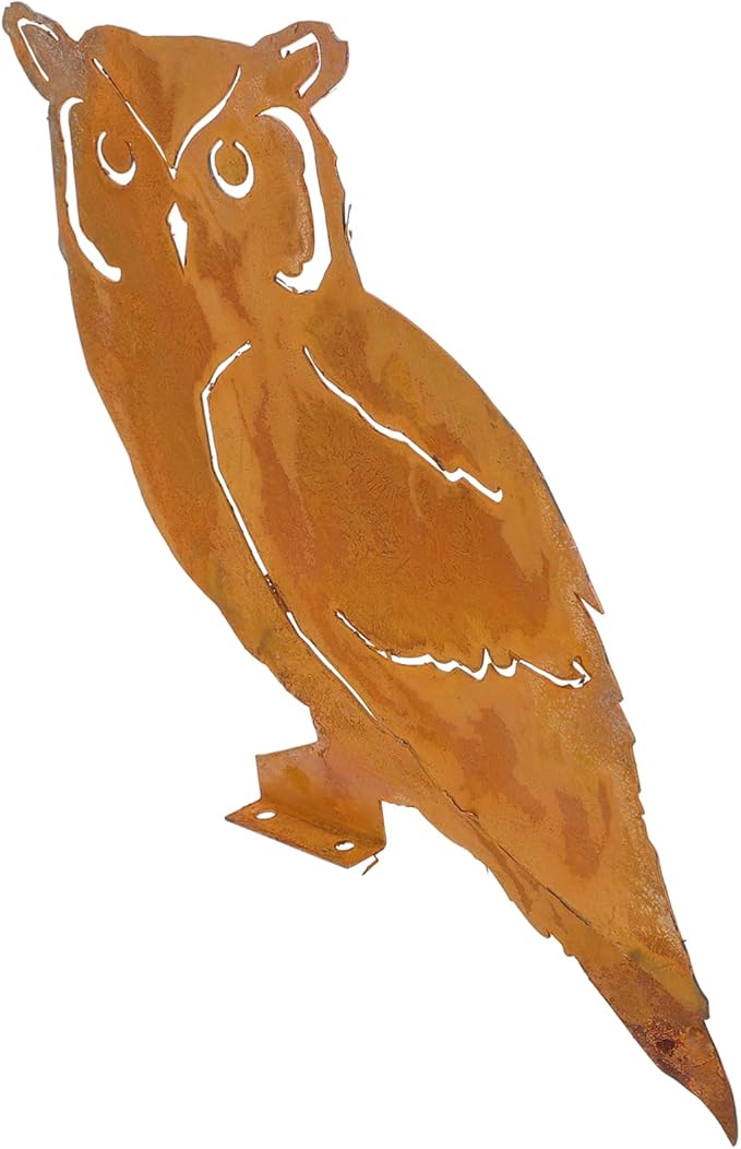 1pc Iron Owl Statue Garden Decorations Lawn Ornaments Unique Owl Modeling