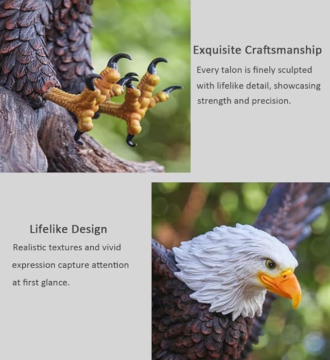 Huge Eagle Statue - 24.4 Inch Outdoor Eagle Statue for Garden, Outside,Yard Decoration