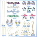 SUNNYCLUE 1 Box DIY 4 Sets Suncatcher Making Kits Sun Catchers Kit Moon Suncatchers Amethyst Kyanite Green Aventurine Opalite Chip Beads Hanging Sun Catcher for Windows Home Garden Party Wedding Decor