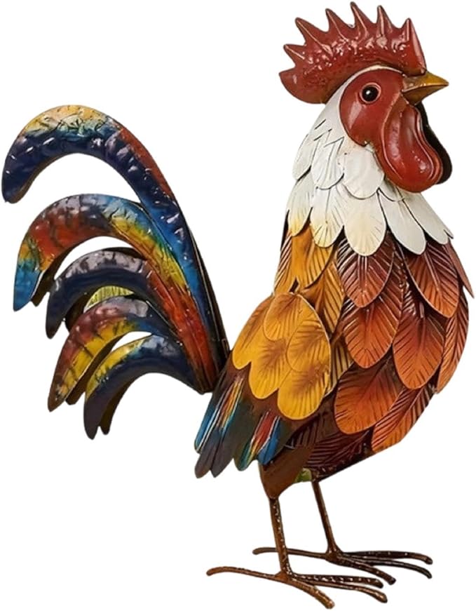 Metal Garden Statue Iron Art Decor Art Crafts Animal Sculpture Decorative Figurine for Outside Patio Landscape Porch