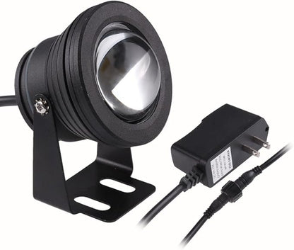 LemonBest® 10w Warm White LED Underwater Light Spotlight Flood Lamp for Fountain Pond Garden Pool Landscape Outdoor Ac 85-265v Us Plug Black Housing