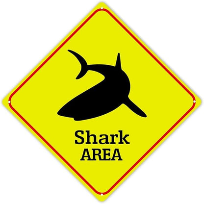 Fierce Fish Crossing Sign Caution Fierce FishXing Sign Street Sign Wildlife Novelty Road Fence Wall Decor Warning Metal Tin Sign For Indoor Outdoor Highway10x10in