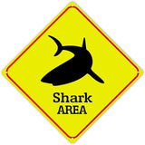 Fierce Fish Crossing Sign Caution Fierce FishXing Sign Street Sign Wildlife Novelty Road Fence Wall Decor Warning Metal Tin Sign For Indoor Outdoor Highway12x12in