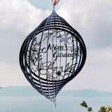 Personalized Mom’s Garden Metal Wind Spinner, Custom Hanging Ornament for Outdoor Display, Kinetic Yard Art, Unique Gift for Mom (Mom’s Garden Wind Spinner)