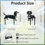 WADORN 2 Styles Dachshund Dog Metal Decorative Garden Stakes, Funny Dachshund Metal Outdoor Statues Black Puppy Silhouette Ornament Dog Gifts Animal Dog Stakes for Garden Backyard Patio Lawn Walkways