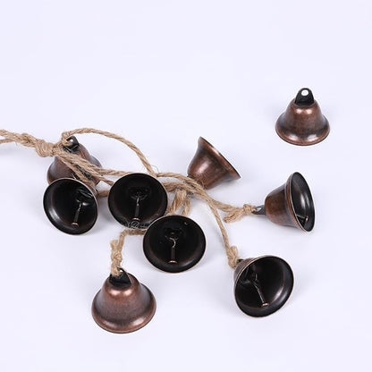 2 Pieces Witch Bells for Door Knob for Protection Hanger Wind Chimes with 8 Vintage Bells Witchcraft Decorative Hanging Bell for Boho Home Room Decor (Red)