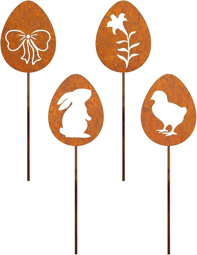 Metal Rusted Animals Garden Stake Artificial Metal Art for Decorations Outdoor Backyards Decors Animal Garden Sculpture