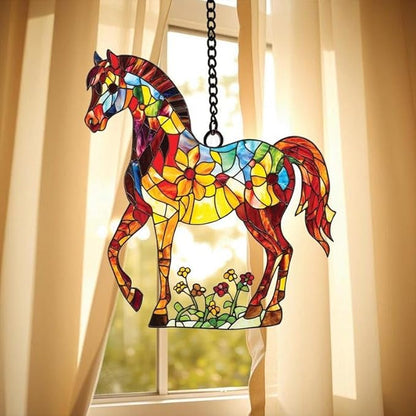 Hippie Horse Acrylic Window Hanging Stained Wall Decoration Lover Gift for Mom Grandma Or Special Occasions Suncatchers Indoor Window Suncatchers Windows Garden