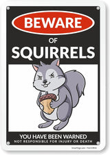 SmartSign Aluminum Squirrel Sign - 10"x7", 40 mil Laminated Rust-free - Humor Squirrel Themed Decorative Signage for Garden, Patio, Gifts - Made in USA